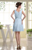 Simple A-line Sabrina Zip up Mini Sash Prom Dresses