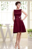 Plain Sabrina Sleeveless Zipper Knee Length Rhinestone Bridesmaid Dresses