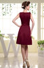 Plain Sabrina Sleeveless Zipper Knee Length Rhinestone Bridesmaid Dresses