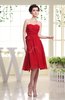 Cute A-line Sweetheart Chiffon Knee Length Bow Bridesmaid Dresses