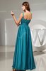 Modest Empire Asymmetric Neckline Sleeveless Floor Length Flower Prom Dresses