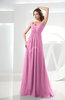 Casual Empire Zipper Chiffon Floor Length Ruching Bridesmaid Dresses