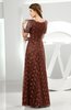 Classic Scalloped Edge Short Sleeve Zipper Satin Floor Length Evening Dresses