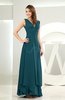 Simple A-line V-neck Sleeveless Chiffon Wedding Guest Dresses