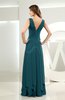 Simple A-line V-neck Sleeveless Chiffon Wedding Guest Dresses