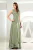 Simple A-line V-neck Sleeveless Chiffon Wedding Guest Dresses