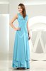 Simple A-line V-neck Sleeveless Chiffon Wedding Guest Dresses