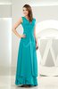 Simple A-line V-neck Sleeveless Chiffon Wedding Guest Dresses
