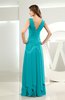 Simple A-line V-neck Sleeveless Chiffon Wedding Guest Dresses
