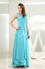 Simple A-line V-neck Sleeveless Chiffon Wedding Guest Dresses