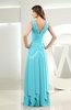 Simple A-line V-neck Sleeveless Chiffon Wedding Guest Dresses