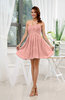 Informal Sleeveless Zip up Short Ruching Party Dresses