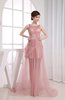 Cute A-line Scoop Sleeveless Zip up Beading Homecoming Dresses