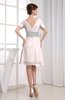 Hawaiian V-neck Short Sleeve Zip up Knee Length Party Dresses