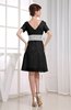 Hawaiian V-neck Short Sleeve Zip up Knee Length Party Dresses