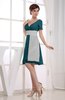 Hawaiian V-neck Short Sleeve Zip up Knee Length Party Dresses
