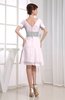 Hawaiian V-neck Short Sleeve Zip up Knee Length Party Dresses