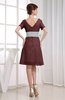 Hawaiian V-neck Short Sleeve Zip up Knee Length Party Dresses