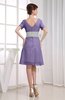 Hawaiian V-neck Short Sleeve Zip up Knee Length Party Dresses