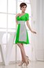 Hawaiian V-neck Short Sleeve Zip up Knee Length Party Dresses