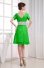 Hawaiian V-neck Short Sleeve Zip up Knee Length Party Dresses