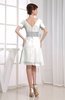 Hawaiian V-neck Short Sleeve Zip up Knee Length Party Dresses