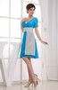 Hawaiian V-neck Short Sleeve Zip up Knee Length Party Dresses