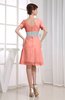 Hawaiian V-neck Short Sleeve Zip up Knee Length Party Dresses