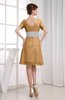 Hawaiian V-neck Short Sleeve Zip up Knee Length Party Dresses