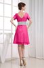 Hawaiian V-neck Short Sleeve Zip up Knee Length Party Dresses