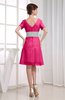 Hawaiian V-neck Short Sleeve Zip up Knee Length Party Dresses