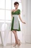 Hawaiian V-neck Short Sleeve Zip up Knee Length Party Dresses