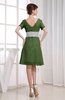 Hawaiian V-neck Short Sleeve Zip up Knee Length Party Dresses