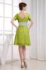 Hawaiian V-neck Short Sleeve Zip up Knee Length Party Dresses
