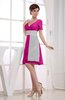 Hawaiian V-neck Short Sleeve Zip up Knee Length Party Dresses