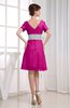 Hawaiian V-neck Short Sleeve Zip up Knee Length Party Dresses