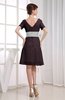 Hawaiian V-neck Short Sleeve Zip up Knee Length Party Dresses
