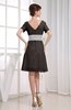 Hawaiian V-neck Short Sleeve Zip up Knee Length Party Dresses