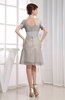 Hawaiian V-neck Short Sleeve Zip up Knee Length Party Dresses