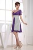 Hawaiian V-neck Short Sleeve Zip up Knee Length Party Dresses