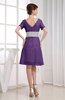 Hawaiian V-neck Short Sleeve Zip up Knee Length Party Dresses
