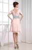 Hawaiian V-neck Short Sleeve Zip up Knee Length Party Dresses