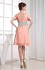 Hawaiian V-neck Short Sleeve Zip up Knee Length Party Dresses