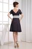 Hawaiian V-neck Short Sleeve Zip up Knee Length Party Dresses