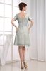 Hawaiian V-neck Short Sleeve Zip up Knee Length Party Dresses