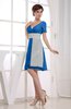 Hawaiian V-neck Short Sleeve Zip up Knee Length Party Dresses