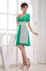 Hawaiian V-neck Short Sleeve Zip up Knee Length Party Dresses