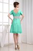 Hawaiian V-neck Short Sleeve Zip up Knee Length Party Dresses
