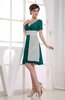 Hawaiian V-neck Short Sleeve Zip up Knee Length Party Dresses