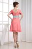 Hawaiian V-neck Short Sleeve Zip up Knee Length Party Dresses